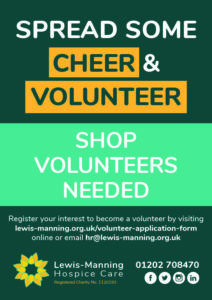 Recruiting shop volunteers at Lewis-Manning Hospice Care
