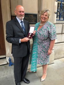 Lewis-Manning Hospice Care Volunteer, Robin, is honoured with the ‘League of Mercy’ award